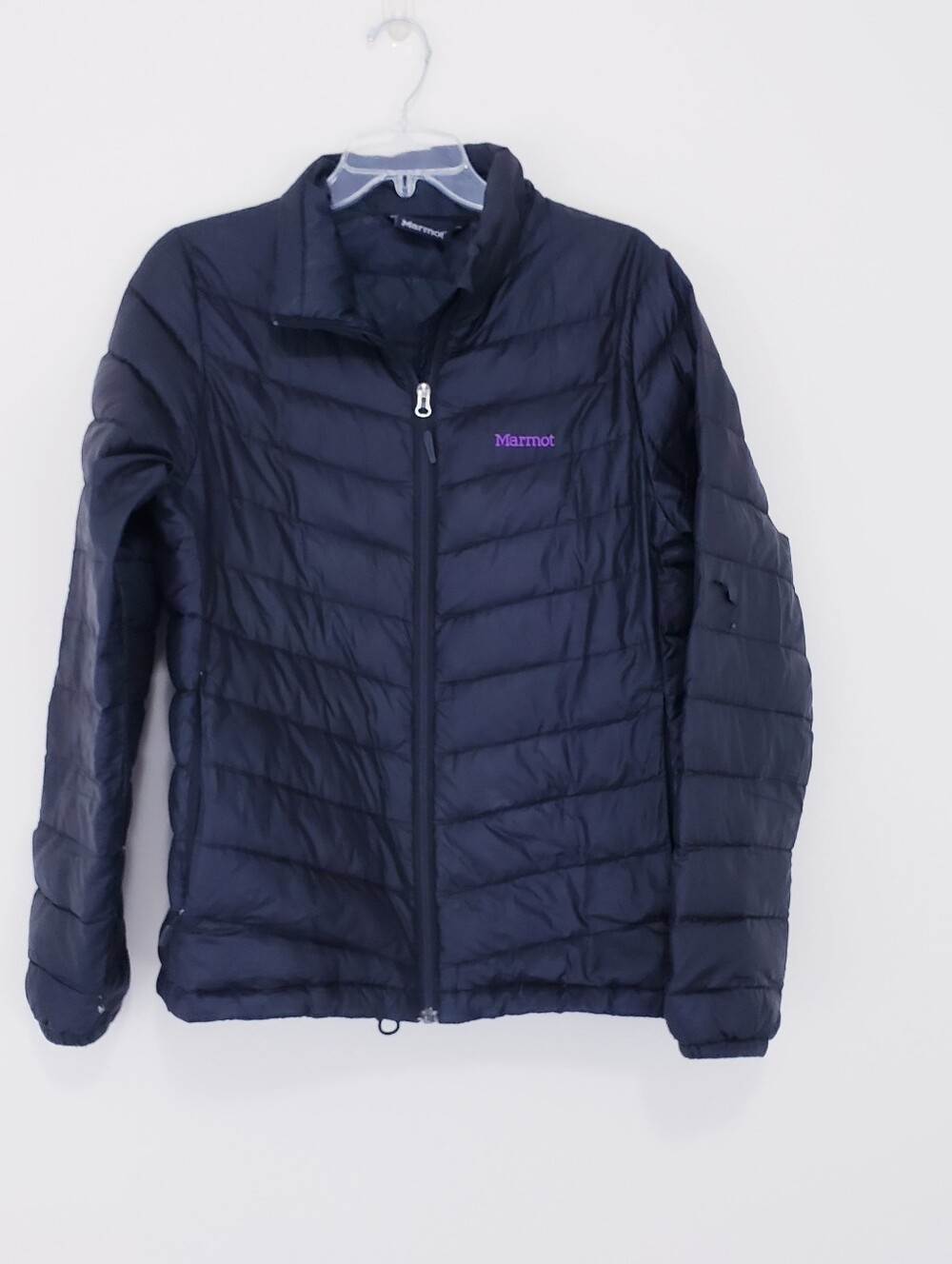 Marmot 800 Fill Black Puffer Jacket Size Large Flaw As Is (READ DESCRIPTION)